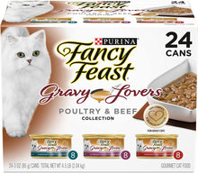 Load image into Gallery viewer, Purina Fancy Feast Gravy Wet Cat Food Variety Pack 24 cans