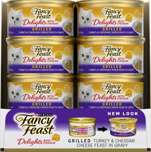 Load image into Gallery viewer, Fancy feast delight with cheddar Turkey adult wet cat food 24*85gm