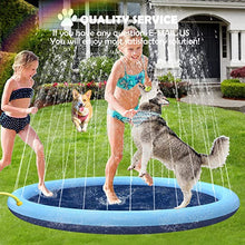 Load image into Gallery viewer, Splash Sprinkler Pad for Dogs Kids,67’’ Thicken Dog Pool with Sprinkler,Pet Outdoor Play Water Mat Toys for Dogs Cats and Kiddie