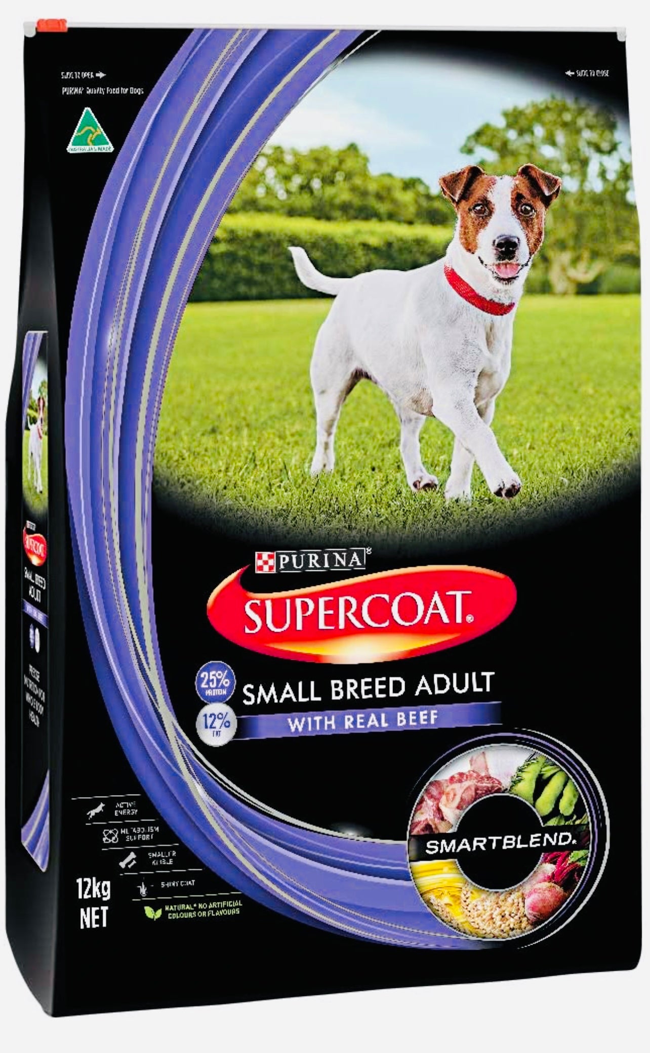 Supercoat Small breed Beef dog food 12KG OZ PETS STORE