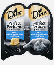 Load image into Gallery viewer, Dine perfect portions wet cat food pate whitefish 75gm*24 Pack