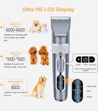 Load image into Gallery viewer, Dog cordless pet clippers 2 in 1 with small trimmer blade,Eocean 13 pieces pet dog grooming kits with detachable blades etc