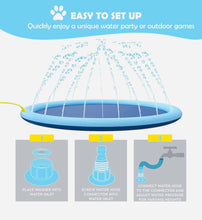 Load image into Gallery viewer, Splash Sprinkler Pad Dogs Kids.59” Thicken Dog Pool With Sprinkler ,Outdoor water Play Mat for Dogs & Cats