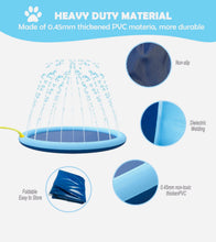 Load image into Gallery viewer, Splash Sprinkler Pad Dogs Kids.59” Thicken Dog Pool With Sprinkler ,Outdoor water Play Mat for Dogs & Cats