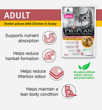 Load image into Gallery viewer, Pro plan chicken in gravy adult cat food 12 pack