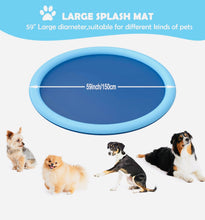 Load image into Gallery viewer, Splash Sprinkler Pad Dogs Kids.59” Thicken Dog Pool With Sprinkler ,Outdoor water Play Mat for Dogs & Cats