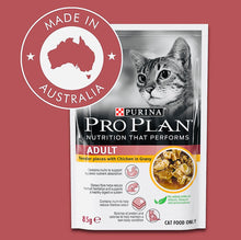 Load image into Gallery viewer, Purina Pro plan chicken in gravy adult cat food 12 pack * 85gm