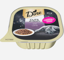 Load image into Gallery viewer, Dine cut in gravy with Lamb cat food adult 85gm*14 pack