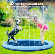 Load image into Gallery viewer, Splash Sprinkler Pad Dogs Kids.59” Thicken Dog Pool With Sprinkler ,Outdoor water Play Mat for Dogs & Cats