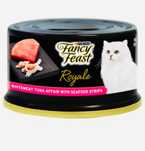 Load image into Gallery viewer, Fancy feast Royale whitemeat tuna affair with seafood strips 24*85gm