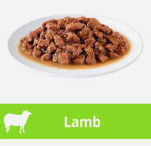 Load image into Gallery viewer, Dine cut in gravy with Lamb cat food adult 85gm*14 pack