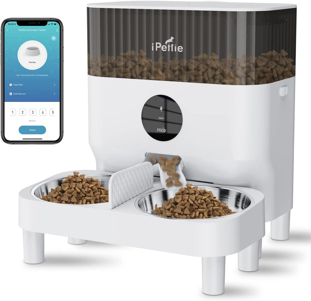 Automatic Cat Feeder for Two Cats, 2.4G WiFi App Control, 5L/21 Cup Capacity