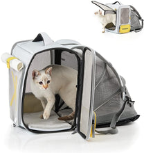 Load image into Gallery viewer, PETKIT Soft-Sided Cat Backpack Carrier for Large Cats Small Dogs, Expandable and Ventilated Cat Puppy Bag Airline Approved for Summer Traveling
