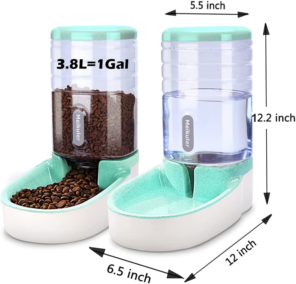 Pets Auto Feeder 3.8L,Food Feeder and Water Dispenser Set for Small & Big Dogs Cats