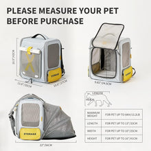 Load image into Gallery viewer, PETKIT Soft-Sided Cat Backpack Carrier for Large Cats Small Dogs, Expandable and Ventilated Cat Puppy Bag Airline Approved for Summer Traveling
