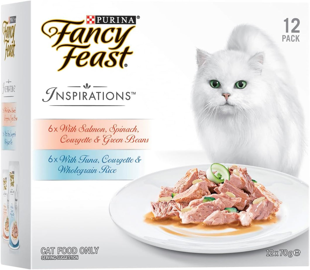 FancyFeast Adult Inspirations Salmon and Tuna Variety Pack Wet Cat Food 24x70g