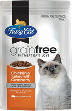 Load image into Gallery viewer, Fussy Cat Grain Free Adult Dry Cat Food Chicken &amp; Turkey &amp; Cranberries 10kg (2.5kg x4)
