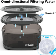 Load image into Gallery viewer, SIBAYS 9L 300OZ 2.4GAL Dog Water Fountain for Large Dogs,3 Sprouts Pet Water Fountain for Dogs,Multi Pets,3 in 1 Light,Automaticlly Super Quiet,4 Layer
