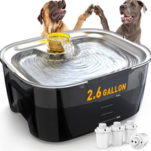 Load image into Gallery viewer, Dog Water Fountain for Large Dogs 2 Gallons, SwSun 7.6L Multiple Cats Water Fountain with Stainless Steel Bowl and Quiet Pump
