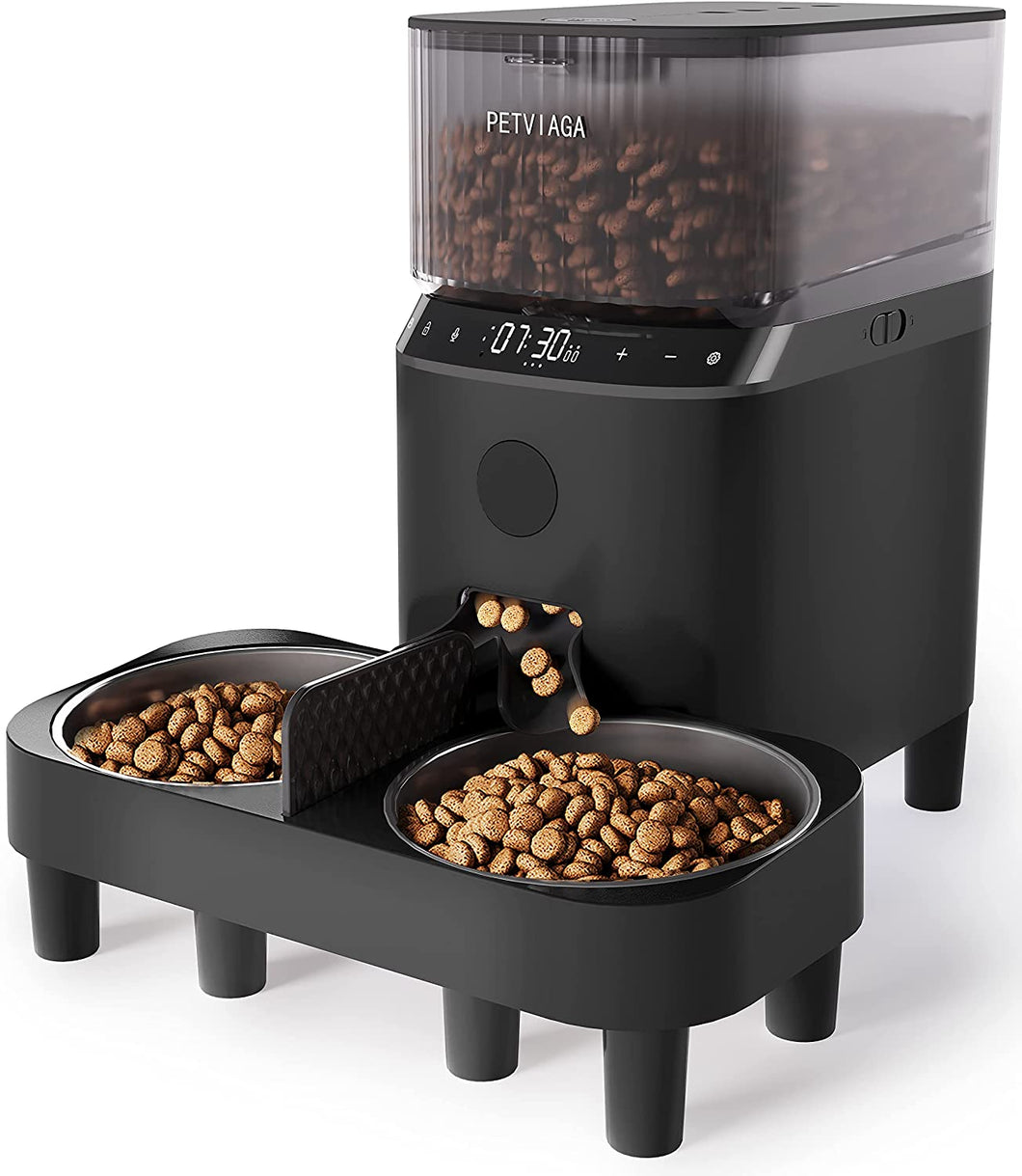 Elevated Automatic Cat Feeders for 2 Cats, 5L Multiple Cat Feeder with Timer