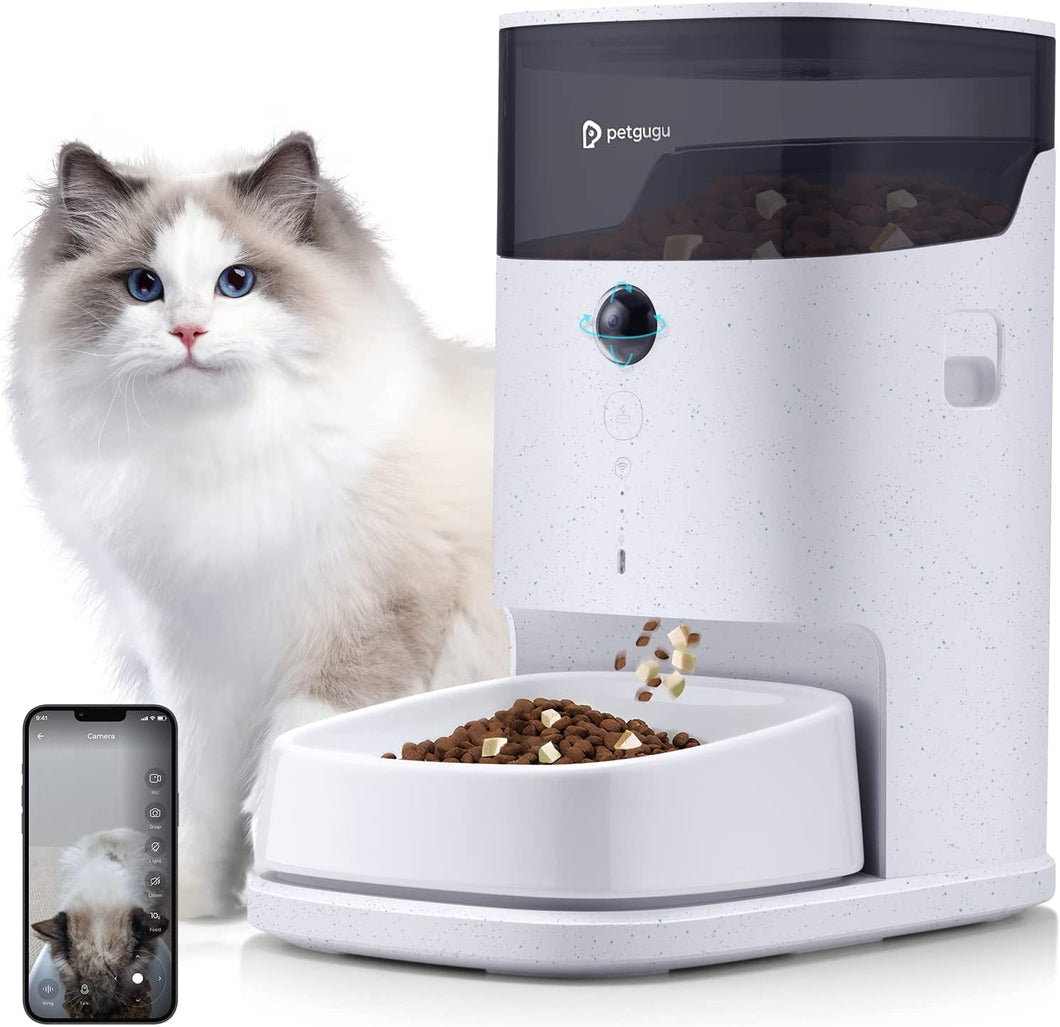 Cat Feeders, 3.5L Timed Pet Feeder with Three-Layers Preservation and Hand-Fired Porcelain Bowl