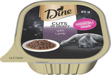 Load image into Gallery viewer, Dine Cuts in Gravy with Lamb Adult Cat Wet Food 85g x 14 Pack
