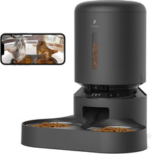 Load image into Gallery viewer, PETLIBRO Automatic Cat Feeder with Camera for Two Cats, 1080P HD Video with Night Vision, 5G WiFi Pet Feeder with 2-Way Audio for Cat &amp; Dog, Low Food &amp; Motion &amp; Sound Alerts, Dual Tray, Black 5L
