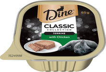 Load image into Gallery viewer, DINE Classic Collection Adult Wet Cat Food Terrine with Chicken 7 x 85g, 6 Pack (42 Trays)
