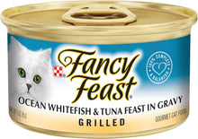 Load image into Gallery viewer, FANCY FEAST Adult Grilled Ocean Whitefish and Tuna in Gravy Wet Cat Food 24x85g
