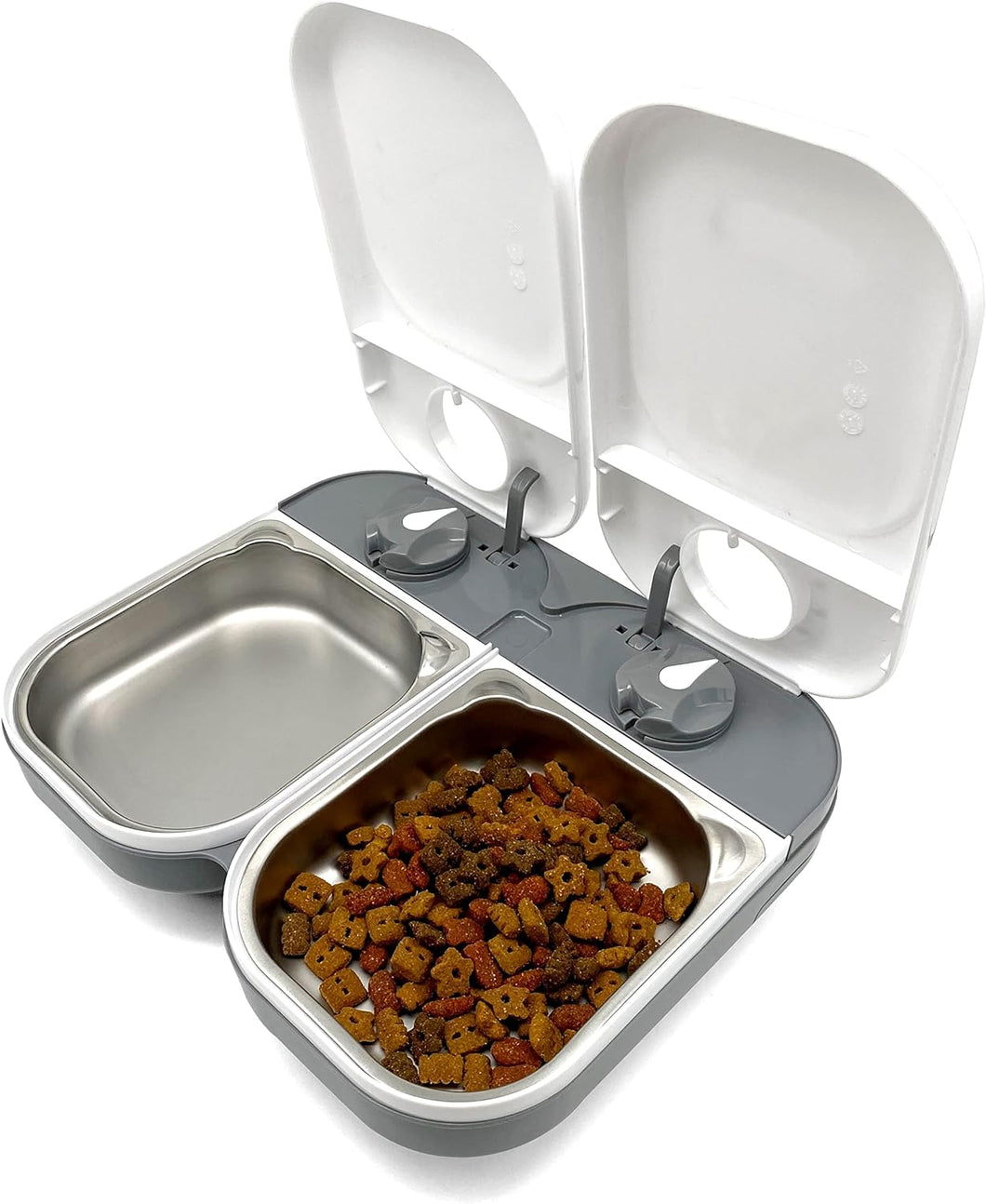 Closer Pets C200 2 Meal Automatic Pet Feeder for Cats and Small Dogs with Stainless Steel Bowl Inserts and Ice Pack