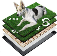 Load image into Gallery viewer, Large Dog Grass Toilet with Tray | 85×59 cm | 2 Artificial Grass for Dogs | Rapid Drainage |2 Pee Pads |
