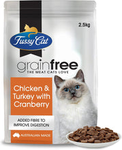 Load image into Gallery viewer, Fussy Cat Grain Free Adult Dry Cat Food Chicken &amp; Turkey &amp; Cranberries 10kg (2.5kg x4)
