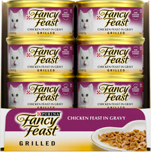 Load image into Gallery viewer, FancyFeast Grilled Chicken Feast in Gravy Wet Cat Food 24x85g
