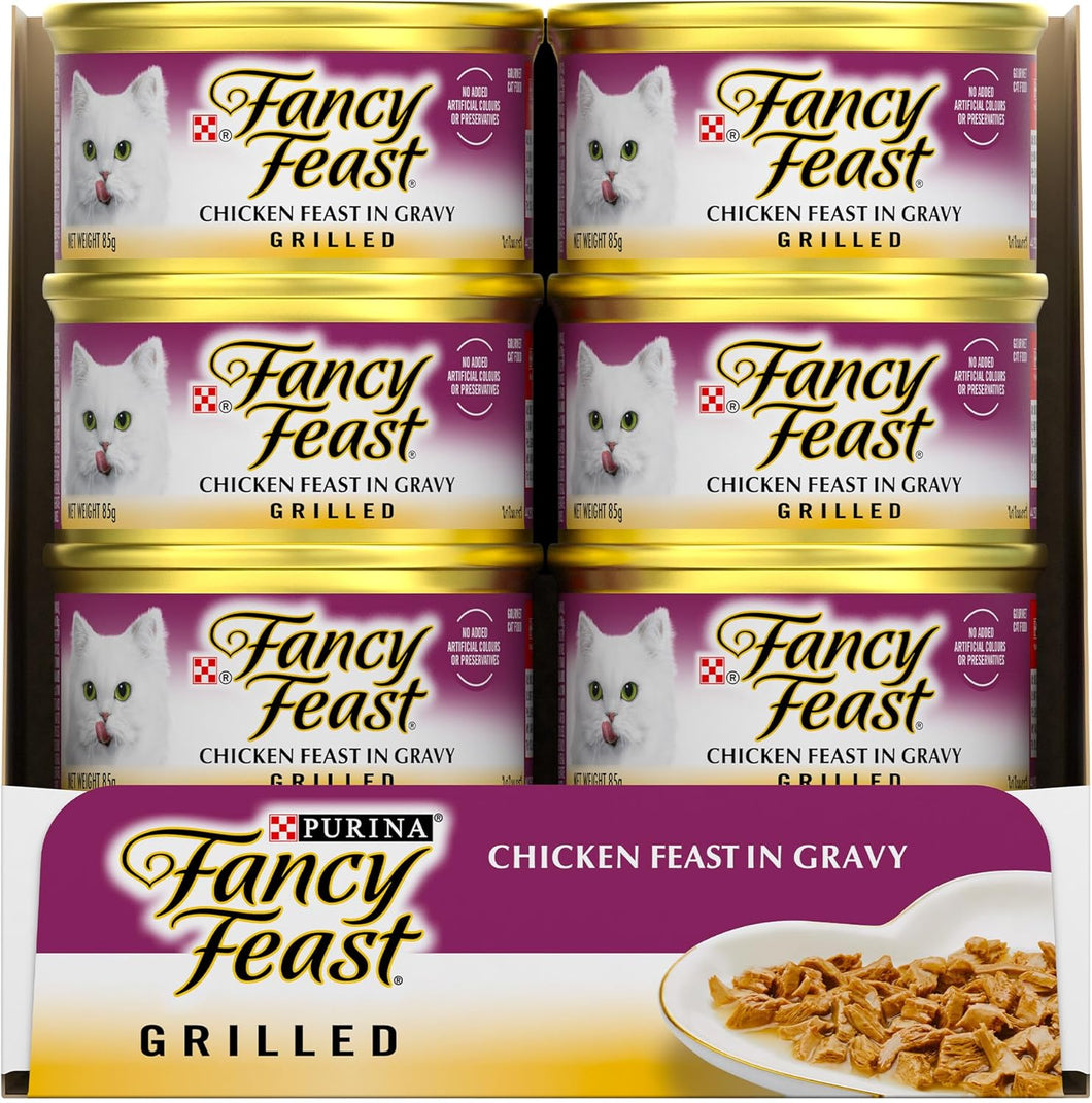 FancyFeast Grilled Chicken Feast in Gravy Wet Cat Food 24x85g