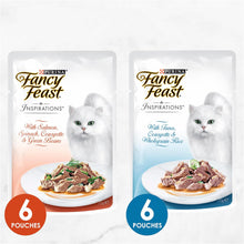 Load image into Gallery viewer, FancyFeast Adult Inspirations Salmon and Tuna Variety Pack Wet Cat Food 24x70g
