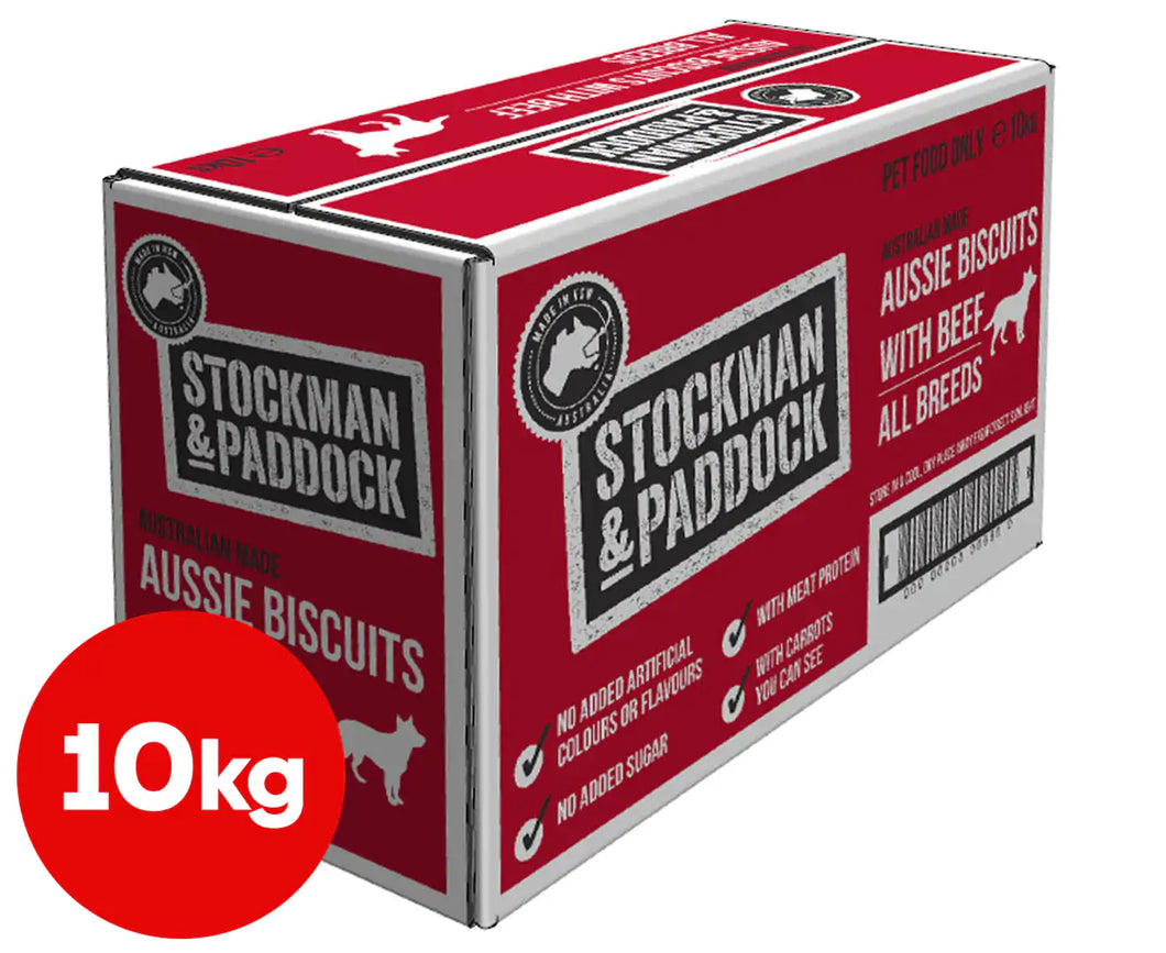 Stockman & Paddock Aussie Biscuits w/ Beef For Dogs 10kg