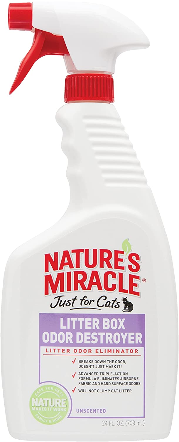 Nature's Miracle Just for Cats, Litter Box Odour Destroyer Spray, Unscented, 709ML
