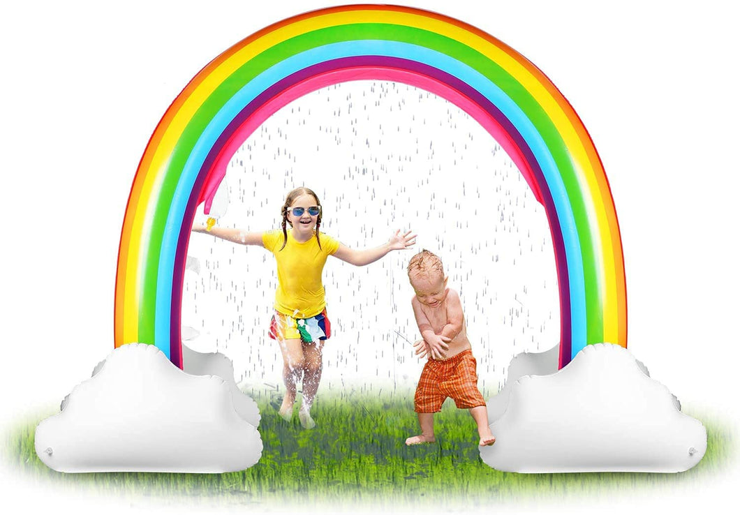 Inflatable Rainbow Sprinkler Backyard Games  Water Toy, Yard Fun for Kids with Over 6 Feet long