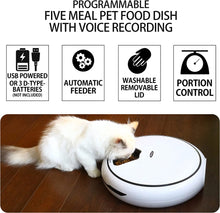 Load image into Gallery viewer, Lentek 5 Meal Automatic Cat Feeder, Dish with Voice Message, Wet or Dry Pet Food Dispenser Automatic Pet Feeder with Recorder, Speaker and Digital Timer for Dogs, Cats, Rabbits, &amp; Other Pets (White)
