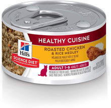 Load image into Gallery viewer, Hill&#39;s Science Diet Adult Wet Cat Food, Healthy Cuisine Roasted Chicken and Rice Medley 79g * 24 Pack can
