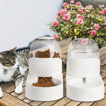 Load image into Gallery viewer, 2 Pack Automatic Cat Feeder and Water Dispenser,Self Feeding Dog Bowl for Small Pets, Puppy, Kitten, 100% BPA-Free,
