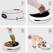 Load image into Gallery viewer, Lentek 5 Meal Automatic Cat Feeder, Dish with Voice Message, Wet or Dry Pet Food Dispenser Automatic Pet Feeder with Recorder, Speaker and Digital Timer for Dogs, Cats, Rabbits, &amp; Other Pets (White)
