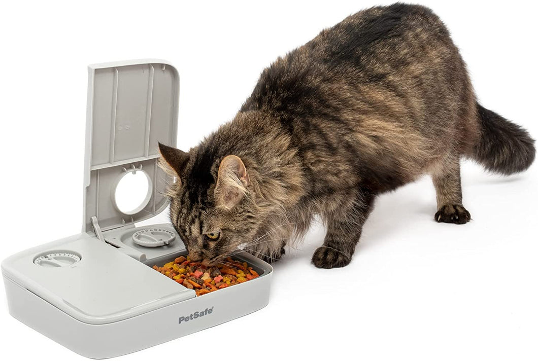 Analog 2 Meal Programmable Pet Feeder, Automatic Dog and Cat Feeder