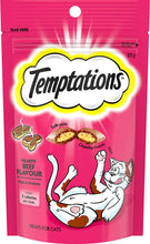 Load image into Gallery viewer, Temptations Cat Treat Hearty Beef 85G Bag x 6 Pack
