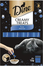 Load image into Gallery viewer, Dine creamy treats Tuna flavour cat treats 12*32 counts
