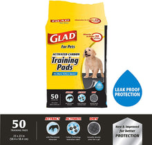 Load image into Gallery viewer, Glad for Pets Black Charcoal Puppy Pads 50 Counts
