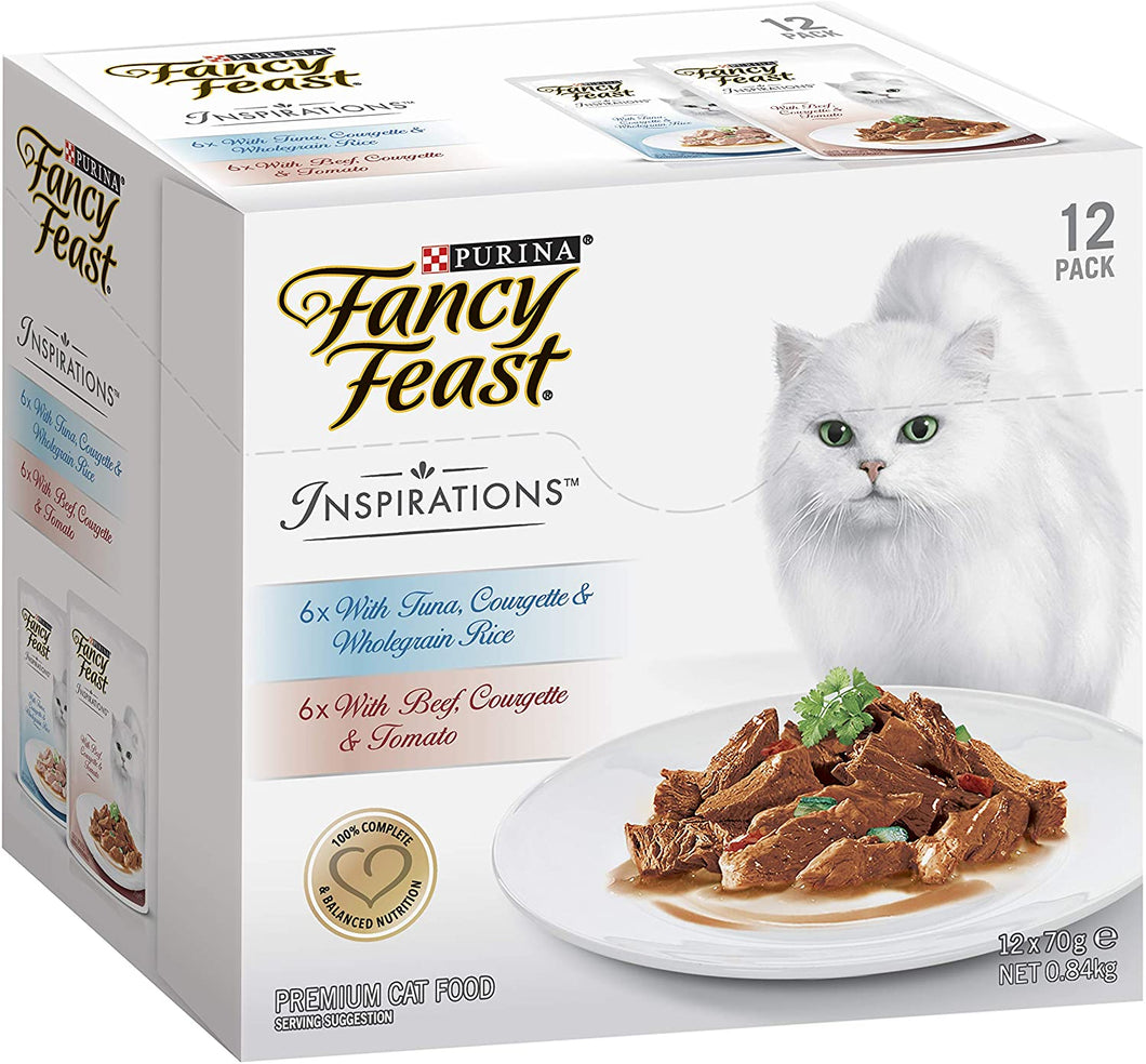Fancy feast inspiration tuna and beef multipack 24*70gm adult