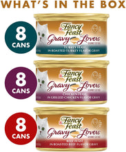 Load image into Gallery viewer, Purina Fancy Feast Gravy Wet Cat Food Variety Pack 24 cans
