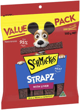 Load image into Gallery viewer, Schmackos Strapz Liver Flavour Dog Treats, 2kg Value Pack, (4 x 500g Bags)
