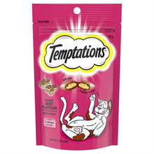 Load image into Gallery viewer, Temptations Cat Treat Hearty Beef 85G Bag x 6 Pack
